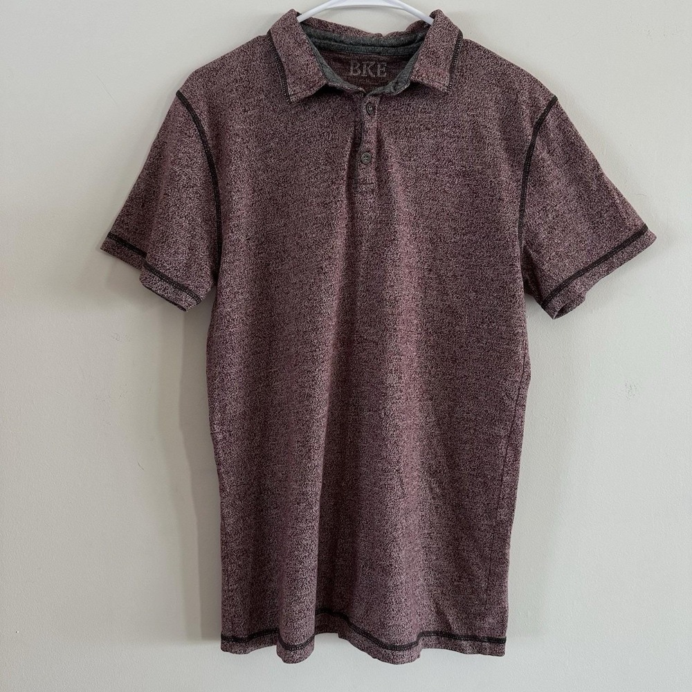 Men's BKE Buckle Polo‎ Short Sleeve Shirt M Heather Maroon Y2K Preppy